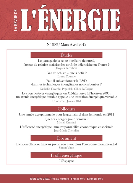 Revue de l'énergie (La) - N° 606, mars-avril 2012