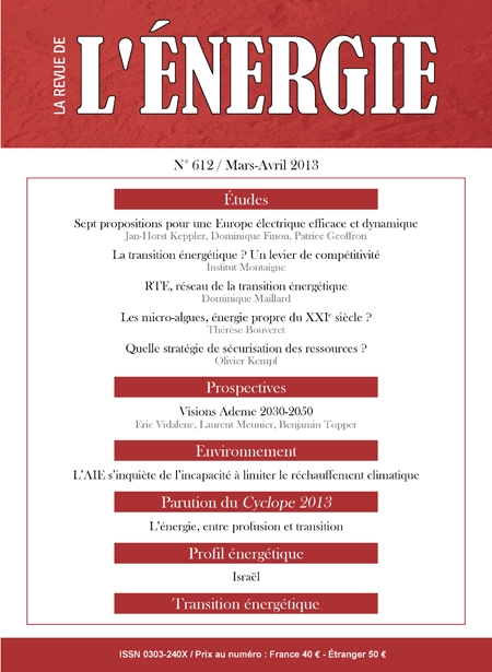 Revue de l'énergie (La) - N° 612, mars-avril 2013
