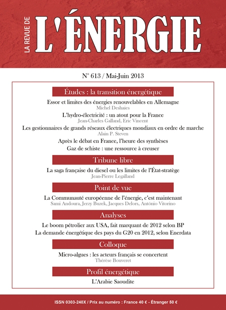 Revue de l'énergie (La) - N° 613, mai-juin 2013