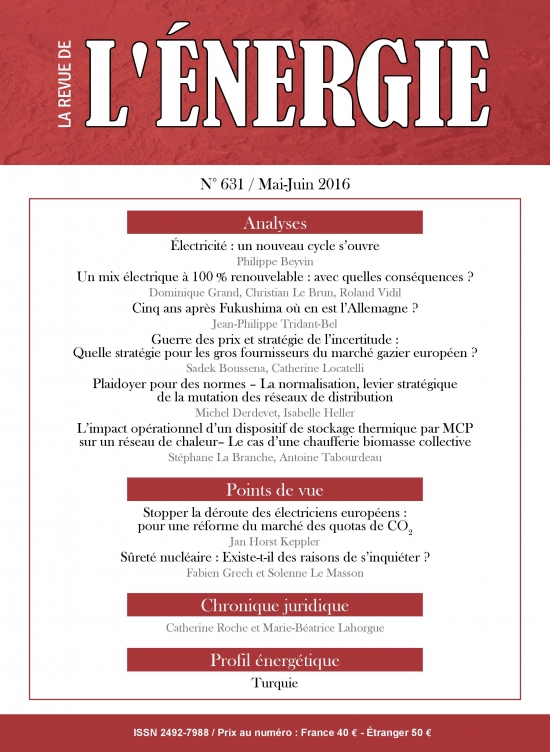 Revue de l'énergie (La) - N° 631, mai-juin 2016