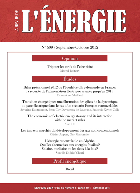 Revue de l'énergie (La) - N° 609, septembre-octobre 2012