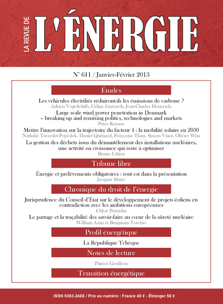 Revue de l'énergie (La) - N° 611, janvier-février 2013