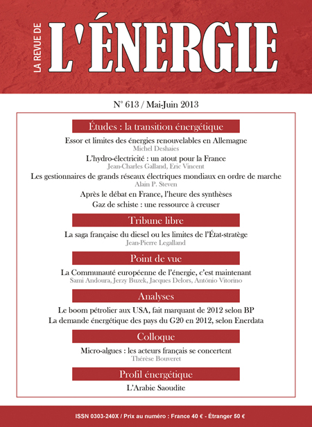 Revue de l'énergie (La) - N° 613, mai-juin 2013