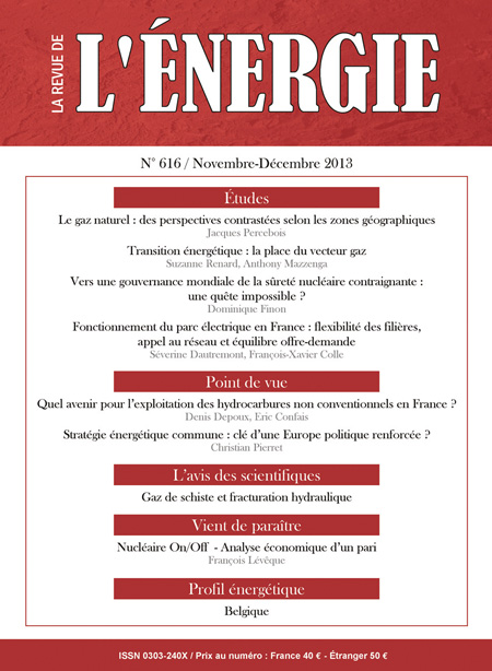 Revue de l'énergie (La) - N° 616, novembre-décembre 2013