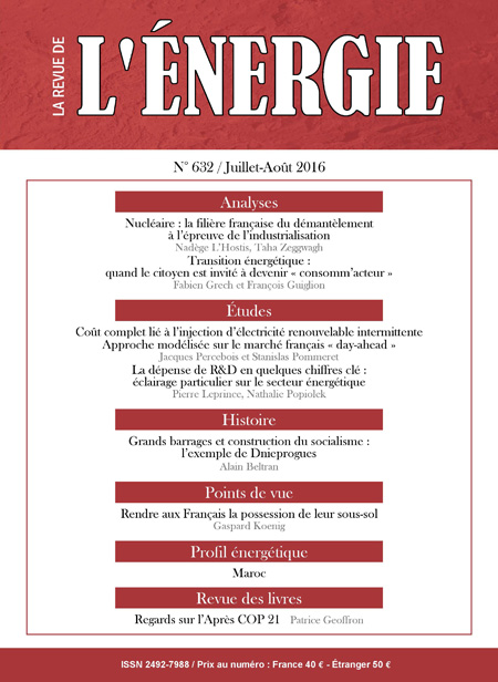 Revue de l'énergie (La) - N° 632, juillet-août 2016