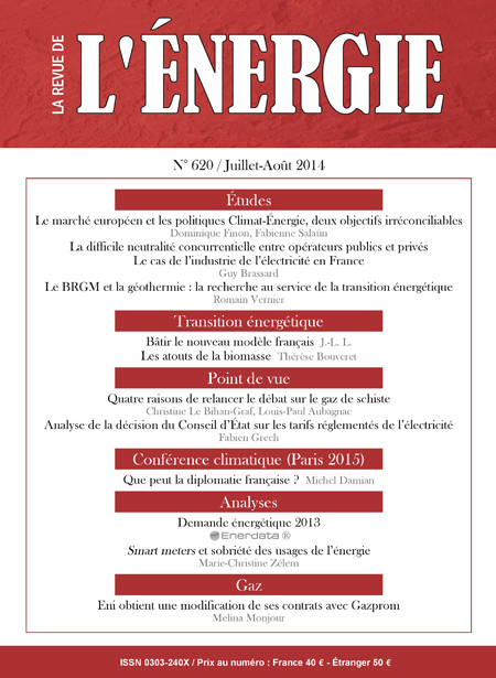 9782710810391-Revue de l'énergie (La) - N° 620, juillet-août 2014