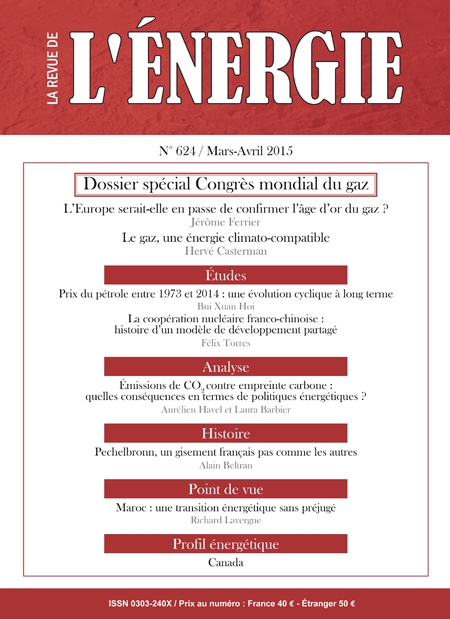 Revue de l'énergie (La) - N° 624, mars-avril 2015