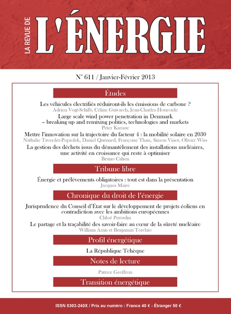 Revue de l'énergie (La) - N° 611, janvier-février 2013